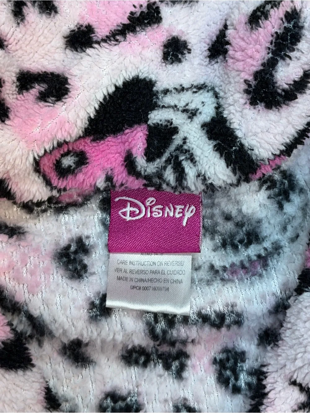 Disney Minnie Mouse Girls Pink Leopard Print Plush Fleece Robe Belted Cozy